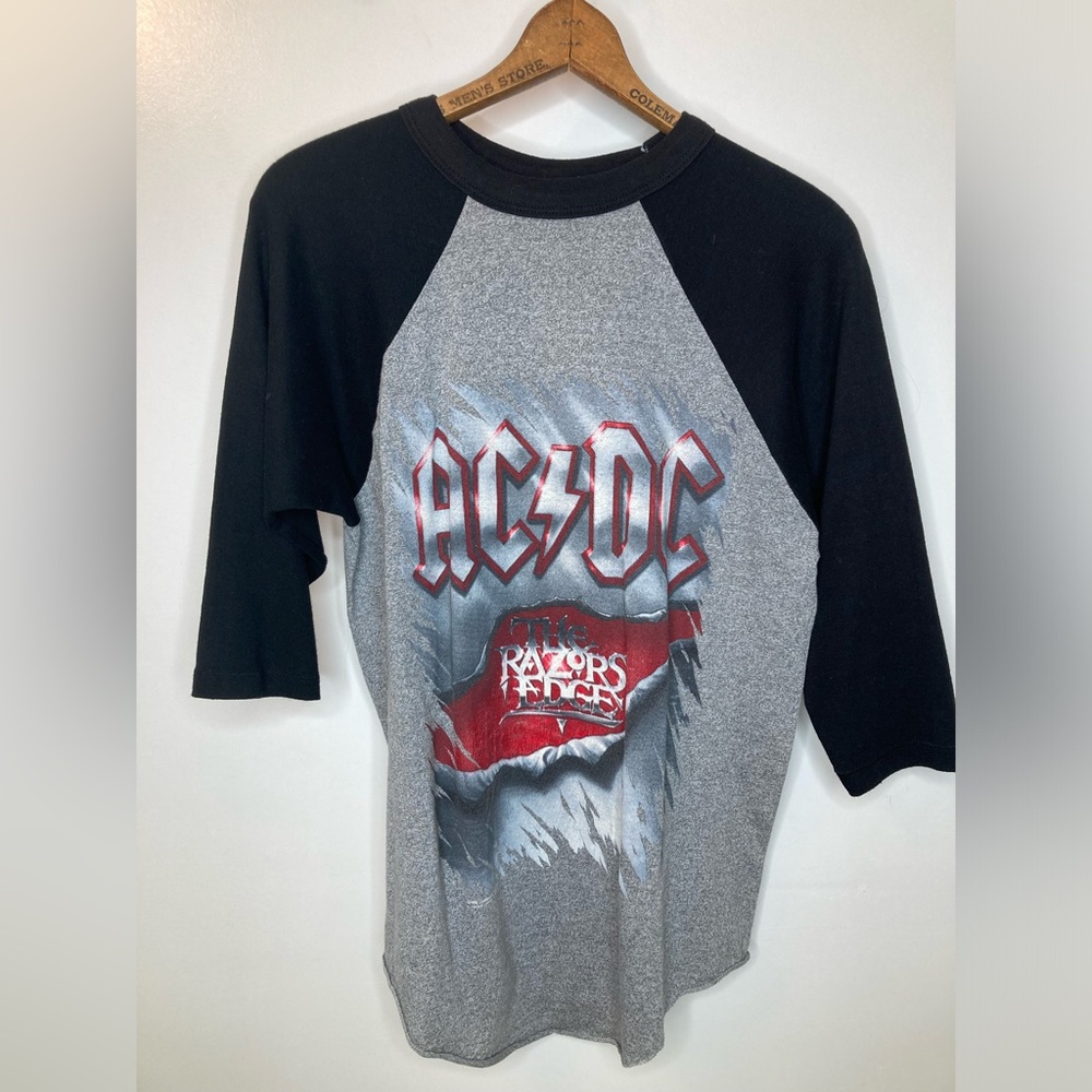 Vintage 1990 ACDC baseball tour tshirt